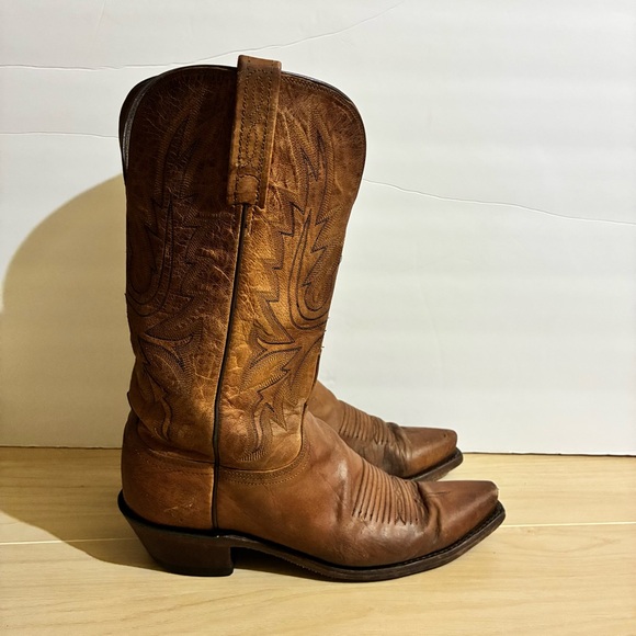 1883 Lucchese N4540 SAVANNAH Western Cowboy Leather Boots Snip Toe Brown Sz 7.5 - Picture 1 of 12